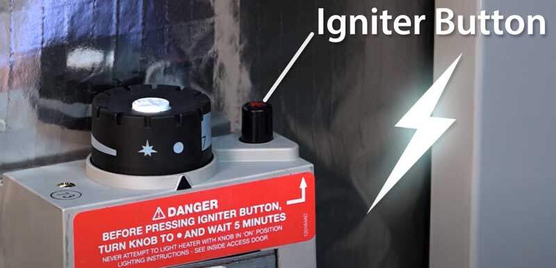gas hot water not working - igniter button