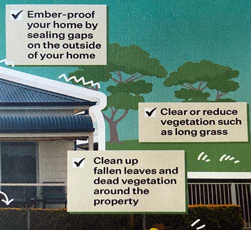 illustration how to prepare your home for bushfires