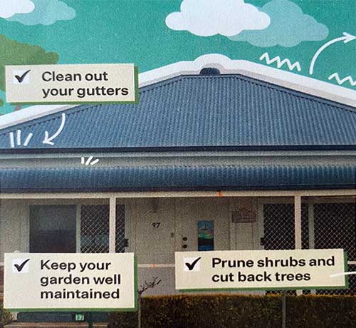 illustration how to protect your home from bushfire