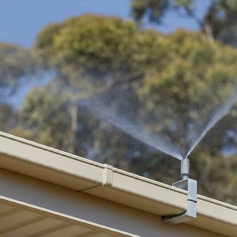 bushfire sprinkler system on the roof